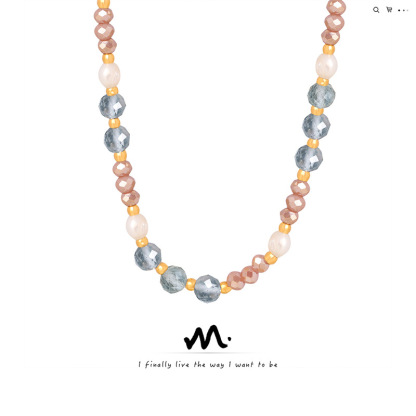 Bohemian Bead Necklace Glass Natural Stone Freshwater Pearl Bead