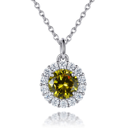 Colorful Treasure Necklace S925 Pure Silver Necklace Women's Twelfth Birthday Stone Pendant Necklace Rose Gold Non fading