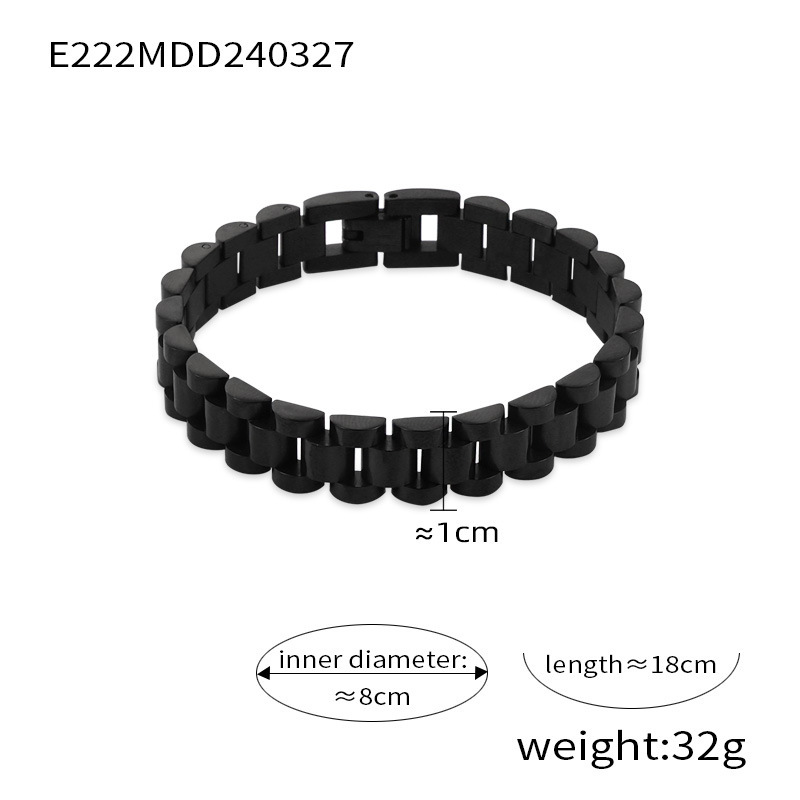 Small and trendy, cool business men's personalized jewelry, minimalist geometric watch design, titanium steel gold-plated bracelet