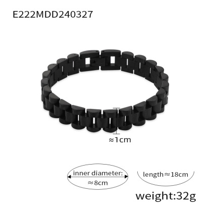 Small and trendy, cool business men's personalized jewelry, minimalist geometric watch design, titanium steel gold-plated bracelet