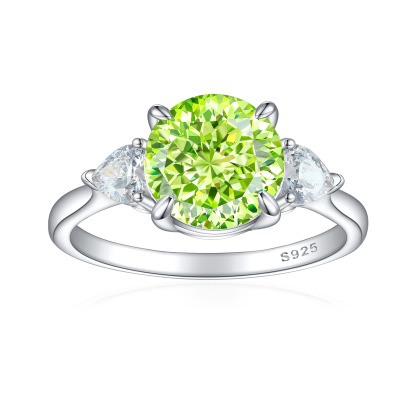 TLR23023  Hot selling S925 sterling silver inlaid high carbon diamond ring for women, pear shaped fireworks, ice flower cut zircon, colorful treasure finger