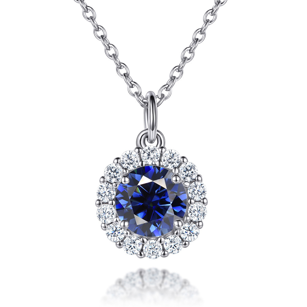 Colorful Treasure Necklace S925 Pure Silver Necklace Women's Twelfth B