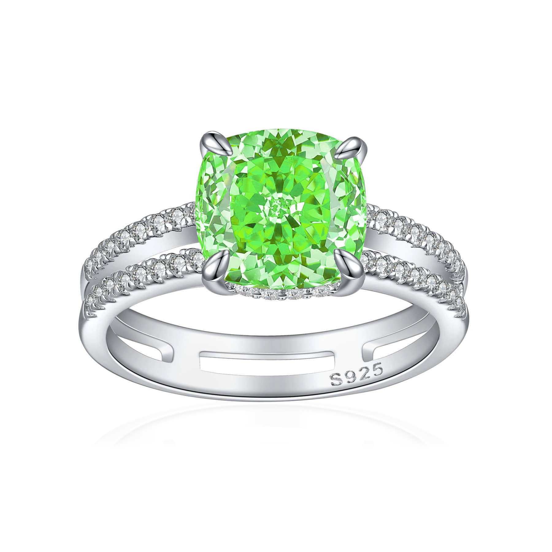 TLR23036  New 925 sterling silver ring for women, 3.5ct ice flower cut pillow shaped fat square fireworks cut women's ring