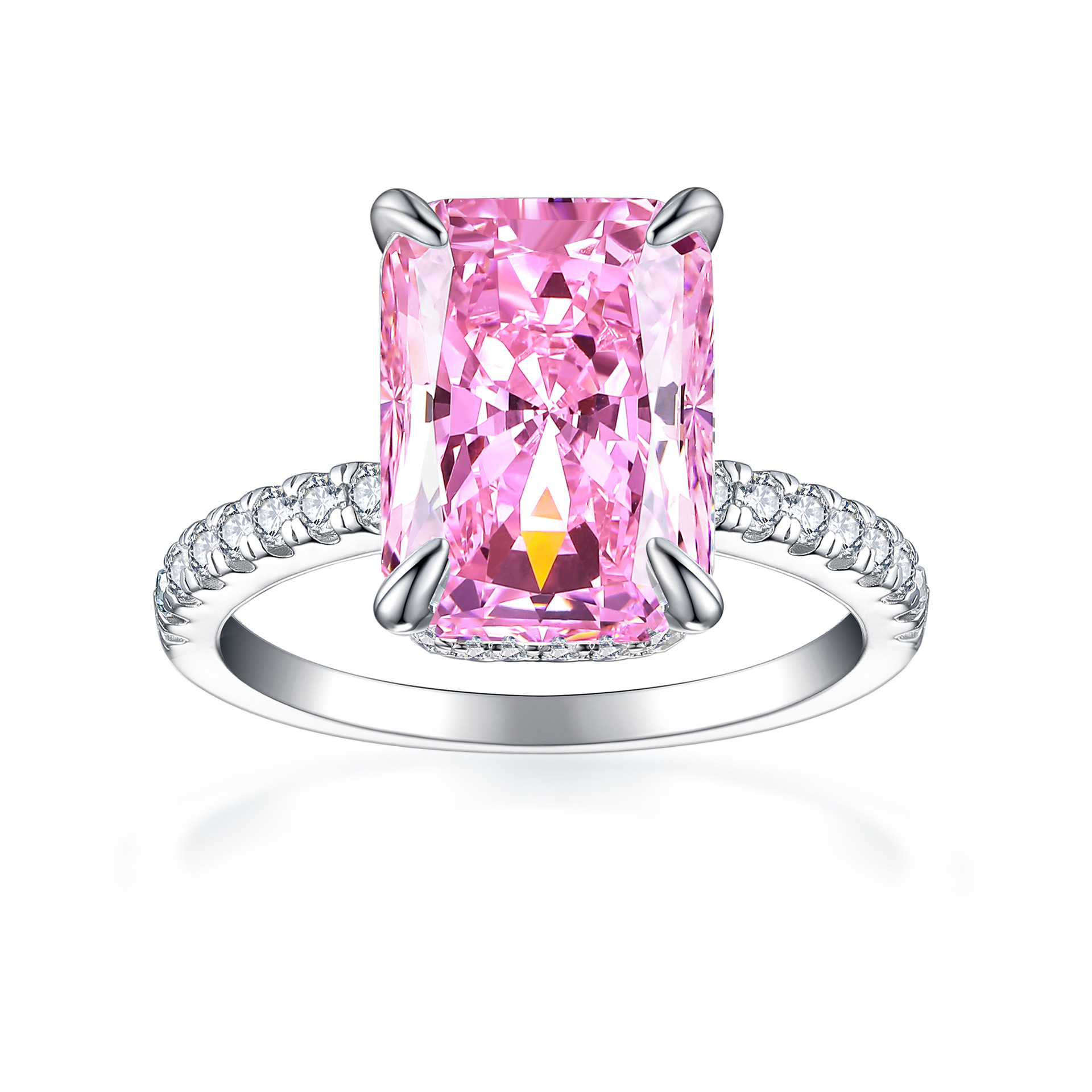 TLR23012  Hot selling S925 sterling silver 8A high carbon diamond ring for women's fireworks, ice flower cut zircon, colorful treasure ring with a sense of luxury