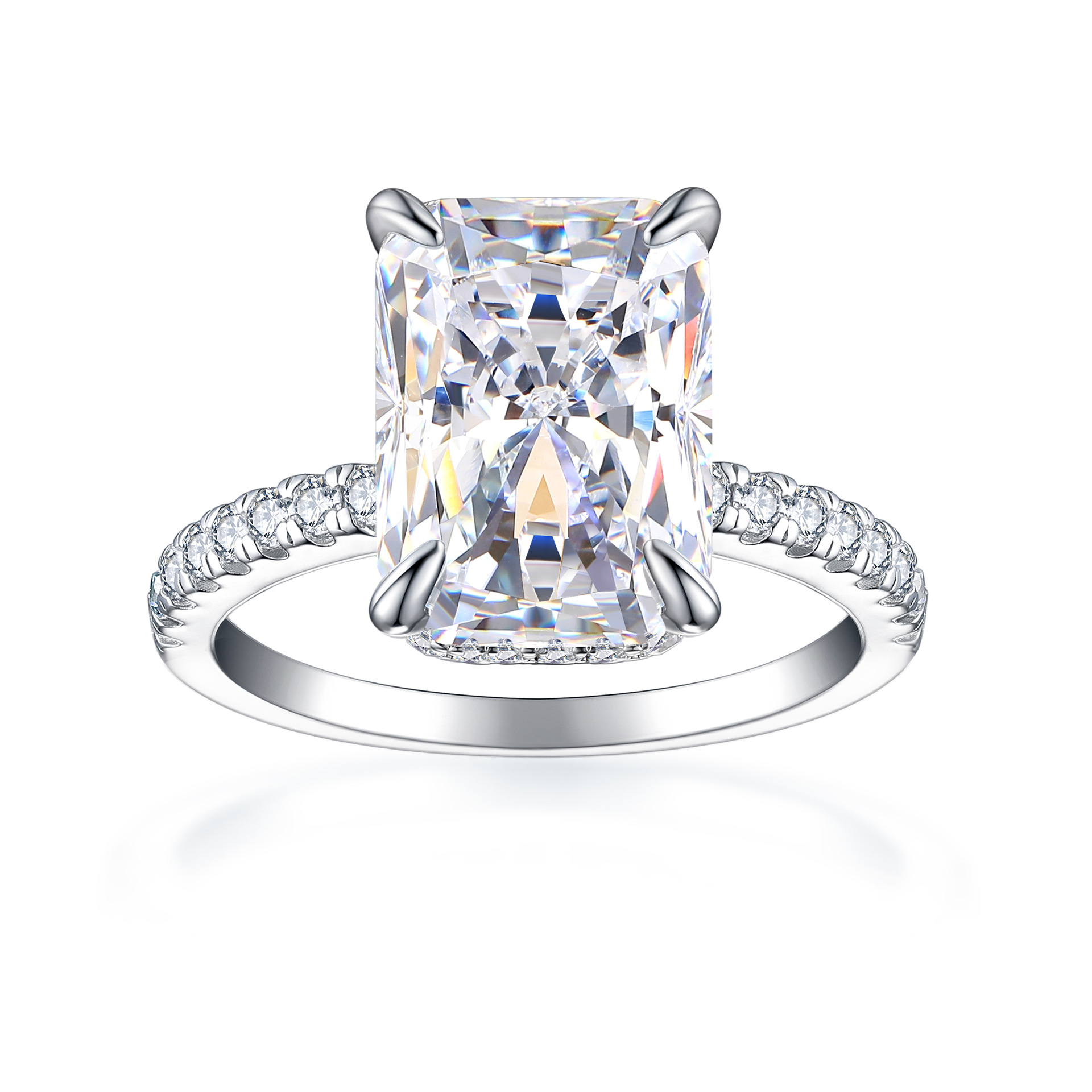 TLR23012  Hot selling S925 sterling silver 8A high carbon diamond ring for women's fireworks, ice flower cut zircon, colorful treasure ring with a sense of luxury