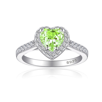 TLR23007  Hot selling S925 sterling silver ring, women's classic heart-shaped fireworks ice flower cut zircon high carbon diamond ring