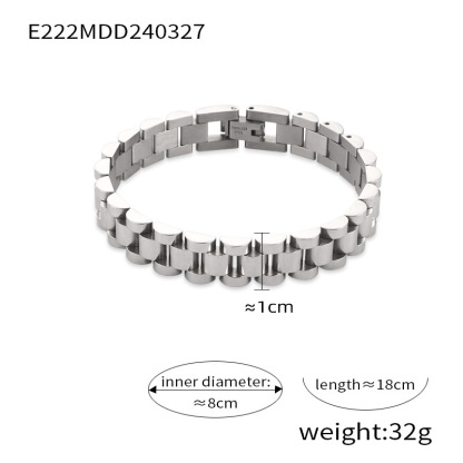 Small and trendy, cool business men's personalized jewelry, minimalist geometric watch design, titanium steel gold-plated bracelet