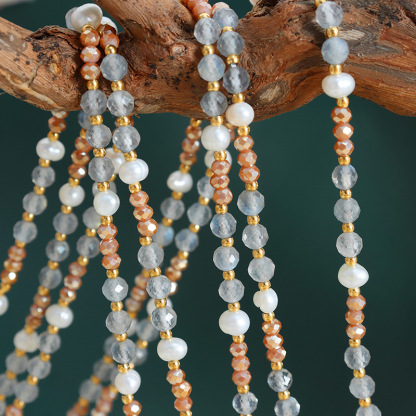 Bohemian Bead Necklace Glass Natural Stone Freshwater Pearl Bead