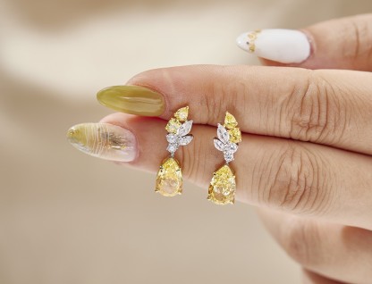 4CT YELLOW MOISSANITE DIAMOND Reading Pear shaped Earrings