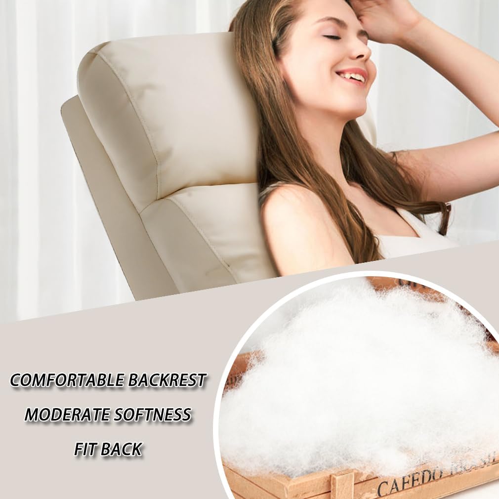 CaliFox Recliner Chair for Living Room Home Theater Seating Single Reclining Sofa Lounge with Padded Seat Backrest (Beige)