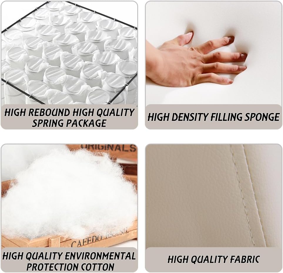 CaliFox Recliner Chair for Living Room Home Theater Seating Single Reclining Sofa Lounge with Padded Seat Backrest (Beige)