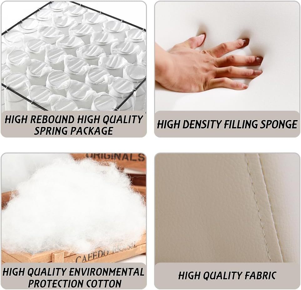 CaliFox Recliner Chair for Living Room Home Theater Seating Single Reclining Sofa Lounge with Padded Seat Backrest (Beige)