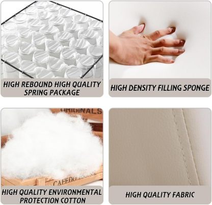 CaliFox Recliner Chair for Living Room Home Theater Seating Single Reclining Sofa Lounge with Padded Seat Backrest (Beige)