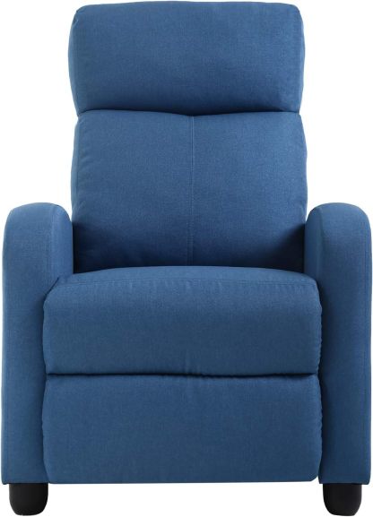 CaliFox Recliner Chair for Living Room Home Theater Seating Single Reclining Sofa Lounge with Padded Seat Backrest (Blue)