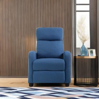 CaliFox Recliner Chair for Living Room Home Theater Seating Single Reclining Sofa Lounge with Padded Seat Backrest (Blue)