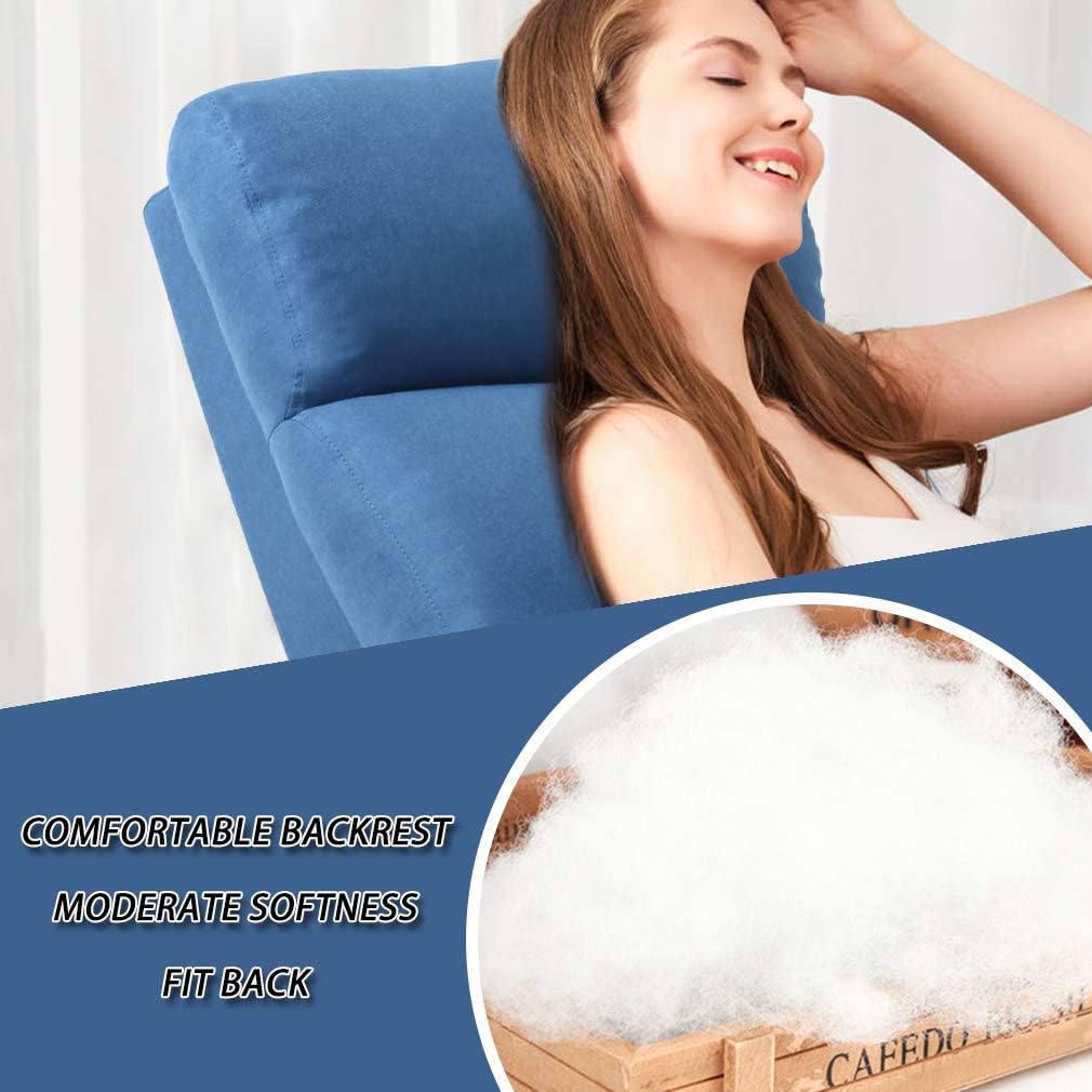 CaliFox Recliner Chair for Living Room Home Theater Seating Single Reclining Sofa Lounge with Padded Seat Backrest (Blue)