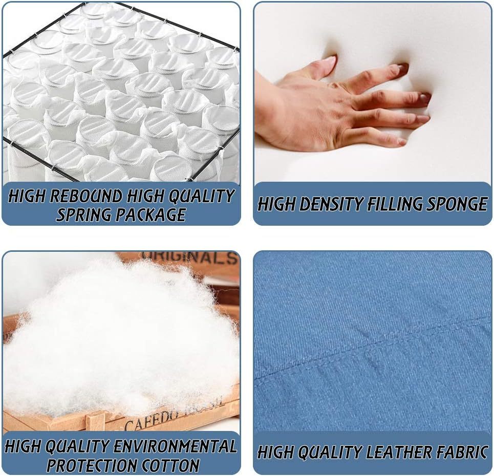 CaliFox Recliner Chair for Living Room Home Theater Seating Single Reclining Sofa Lounge with Padded Seat Backrest (Blue)