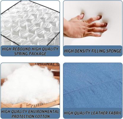 CaliFox Recliner Chair for Living Room Home Theater Seating Single Reclining Sofa Lounge with Padded Seat Backrest (Blue)