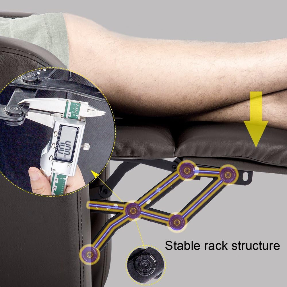 CaliFox Recliner Chair for Living Room Home Theater Seating Single Reclining Sofa Lounge with Padded Seat Backrest (Brown)