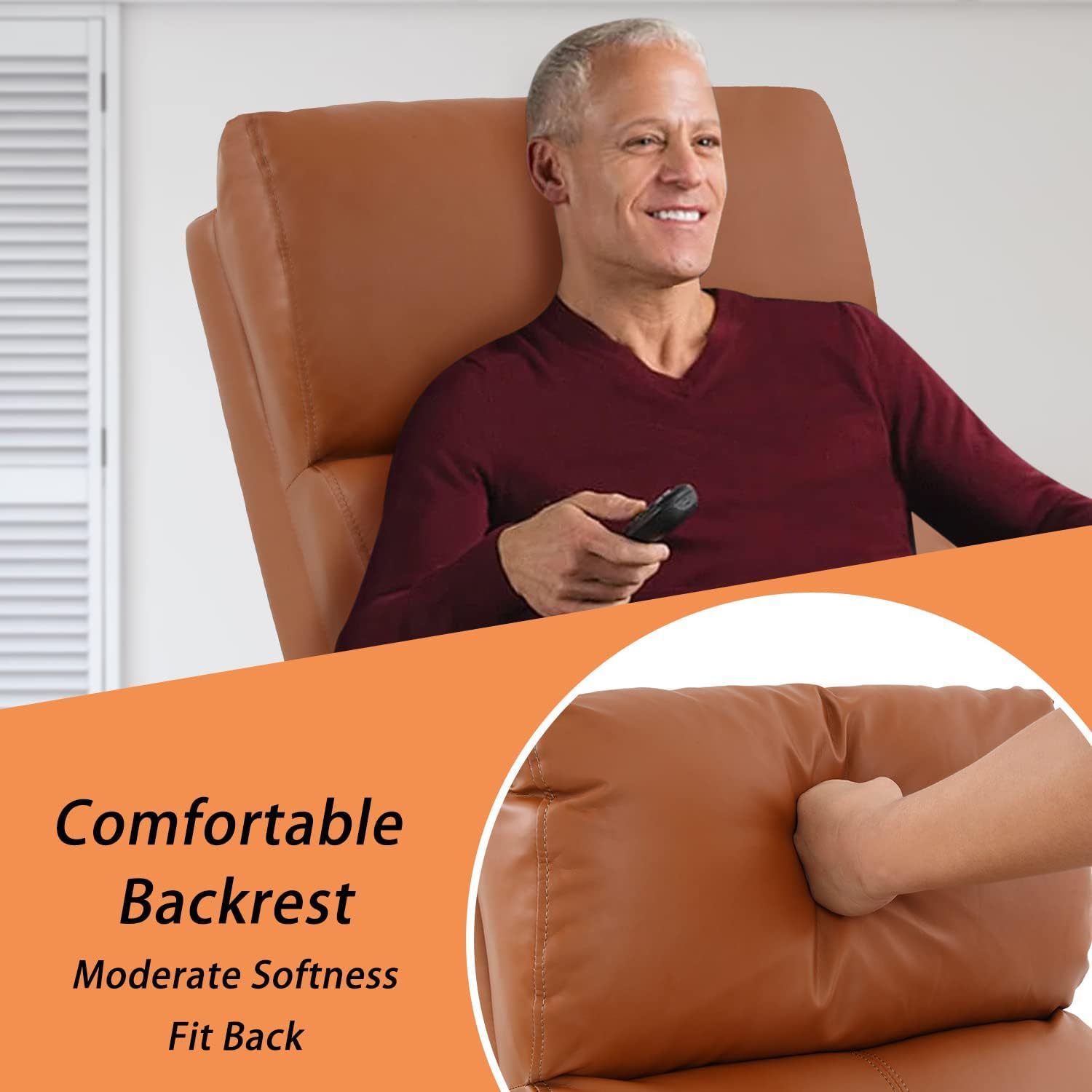 CaliFox Recliner Chair for Living Room Home Theater Seating Single Reclining Sofa Lounge with Padded Seat Backrest (Tan)