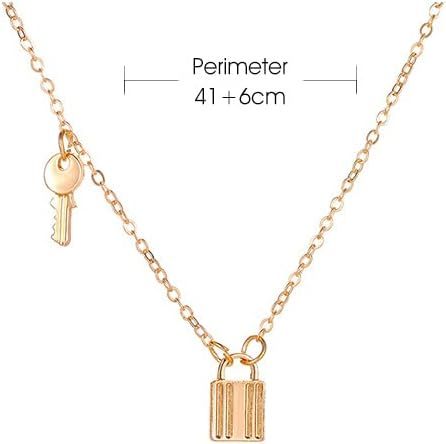 Dainty Lock and Key Pendant Necklace for Women