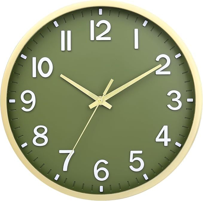 Wall Clocks Battery Operated 8 inch Modern Wall Clock,Silent Non Ticking Wall Clock for Living Room Bedroom Kitchen Office Classroom Decor (Gray White)