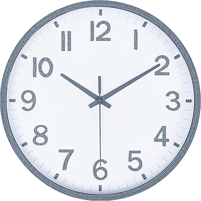 Wall Clocks Battery Operated 8 inch Modern Wall Clock,Silent Non Ticking Wall Clock for Living Room Bedroom Kitchen Office Classroom Decor (Gray White)