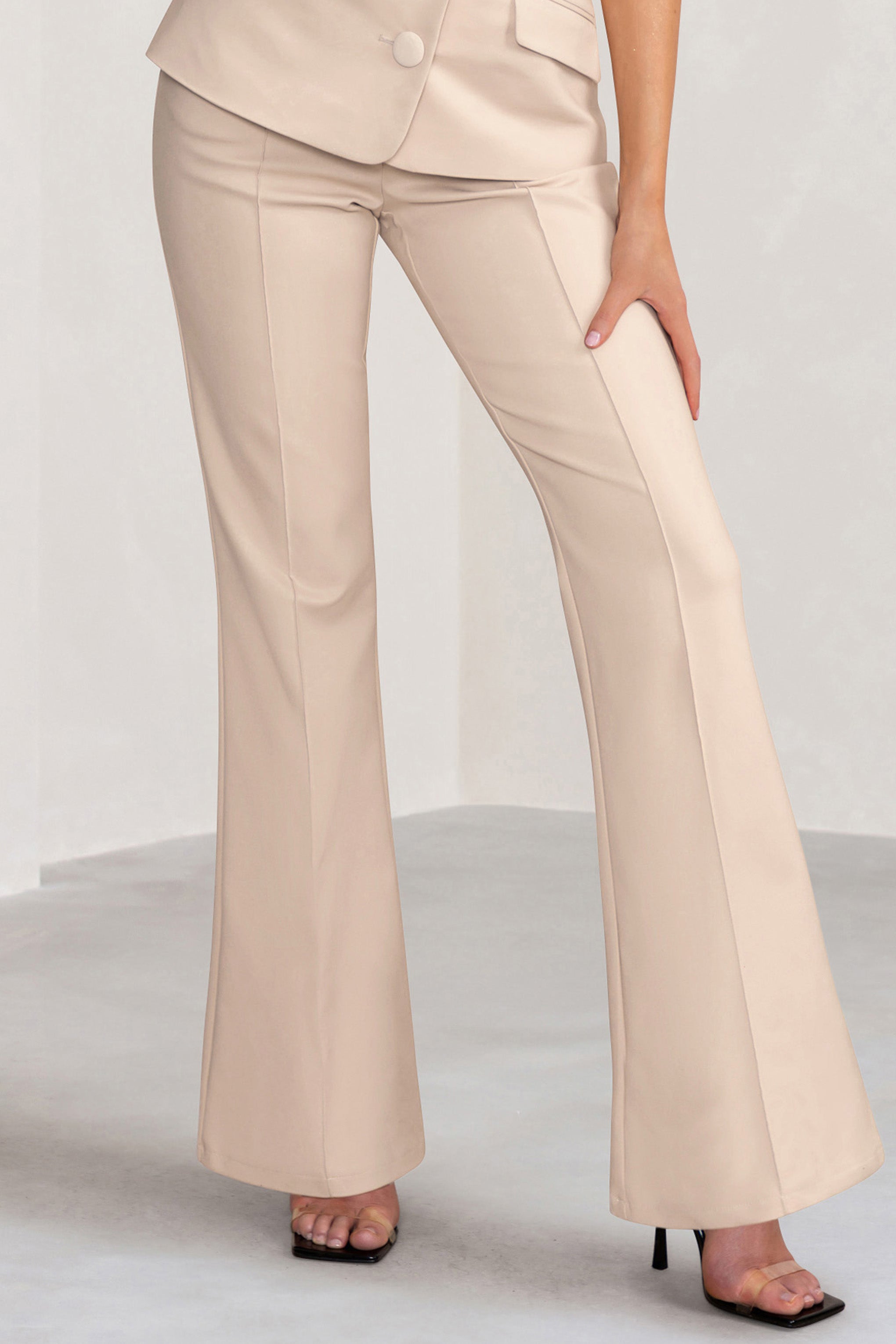 Stone High Waist Wide Leg Trousers