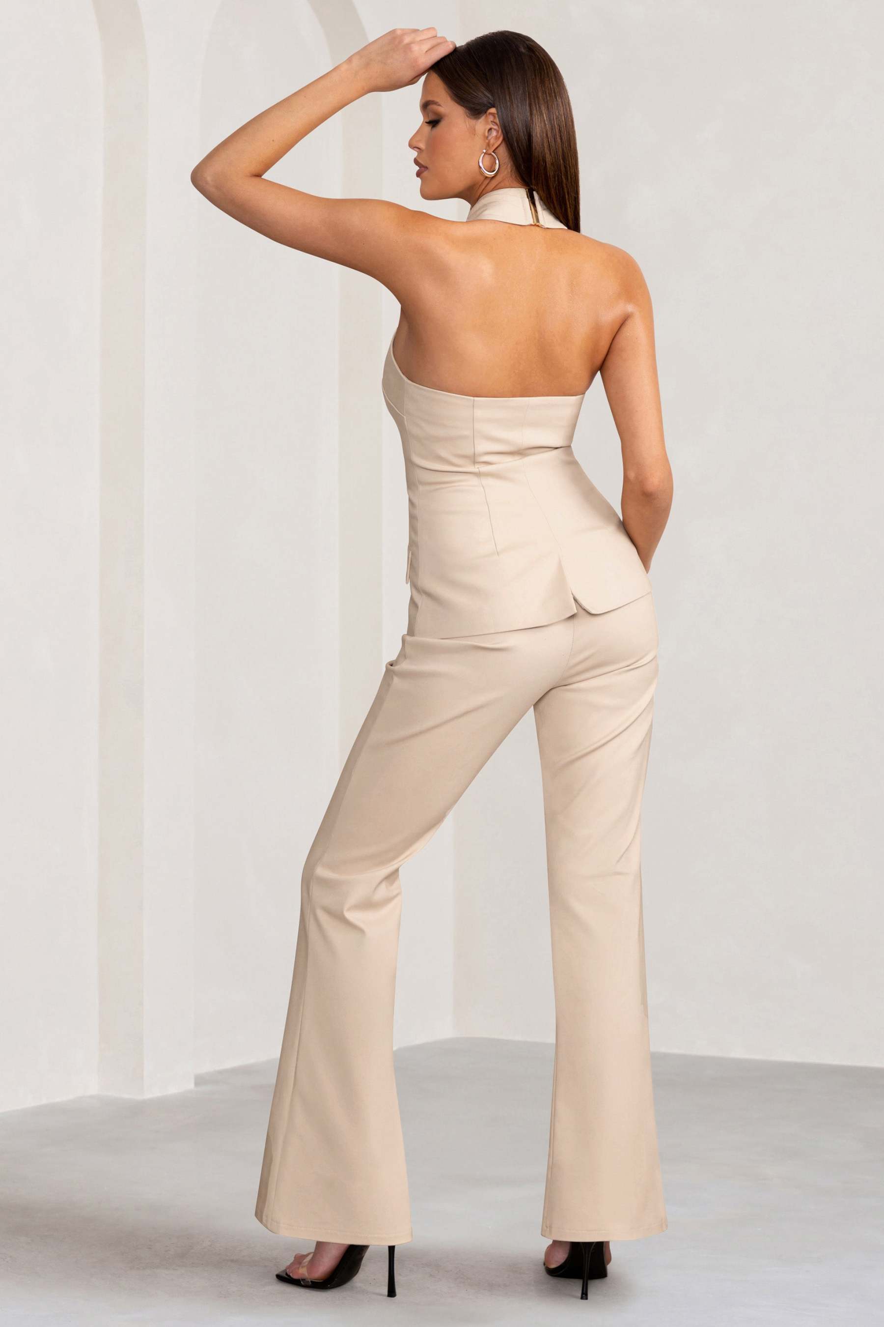 Stone High Waist Wide Leg Trousers