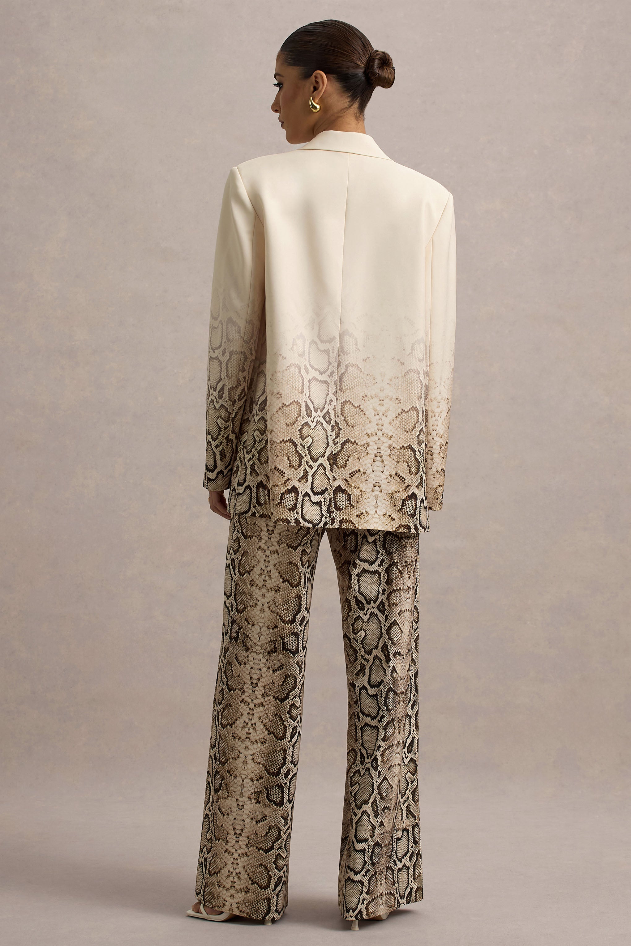 Shaniya | Snake Print Wide-Leg Trousers
