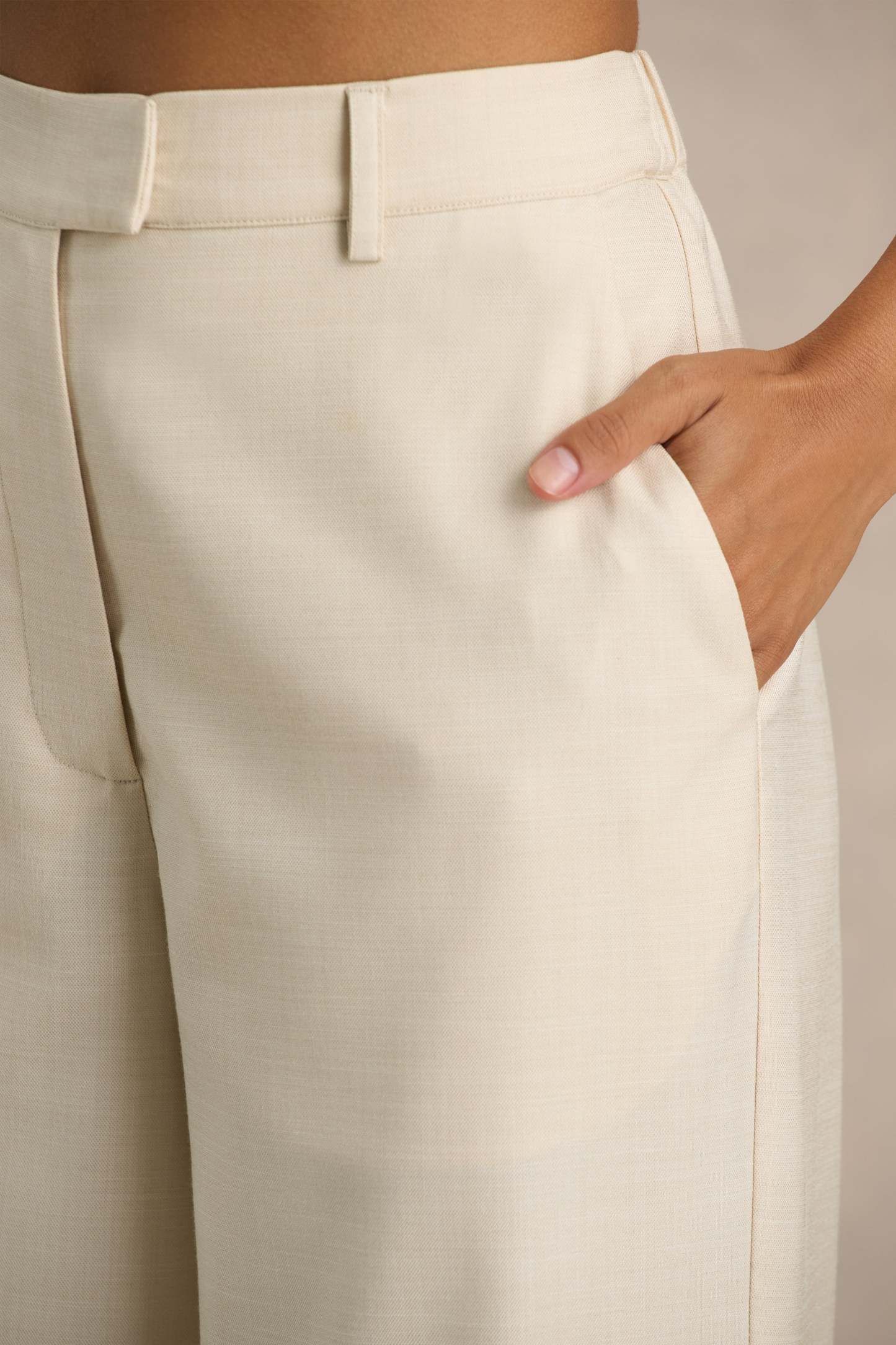 Nude Wide-Leg Trousers