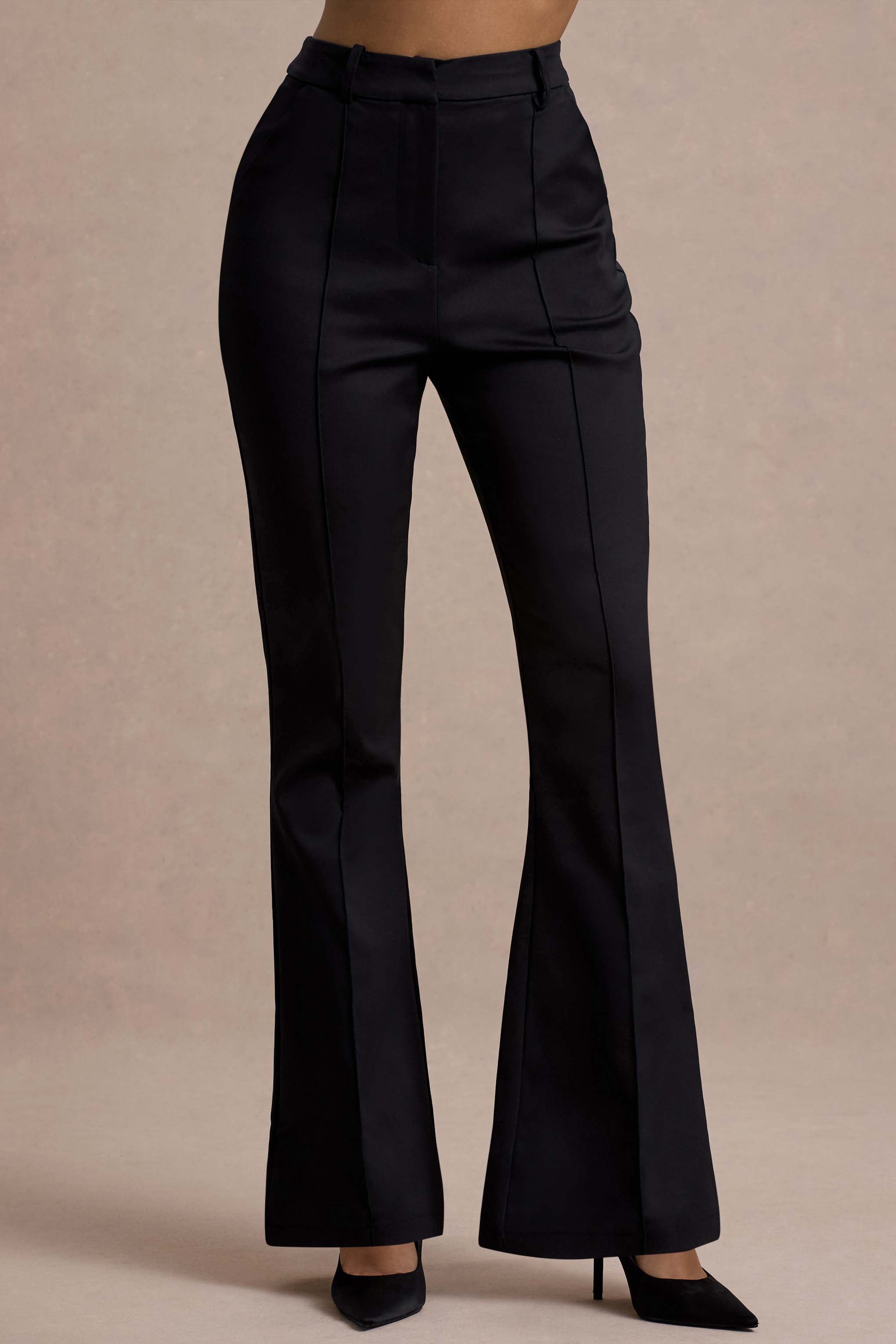 Black High Waist Wide Leg Trousers