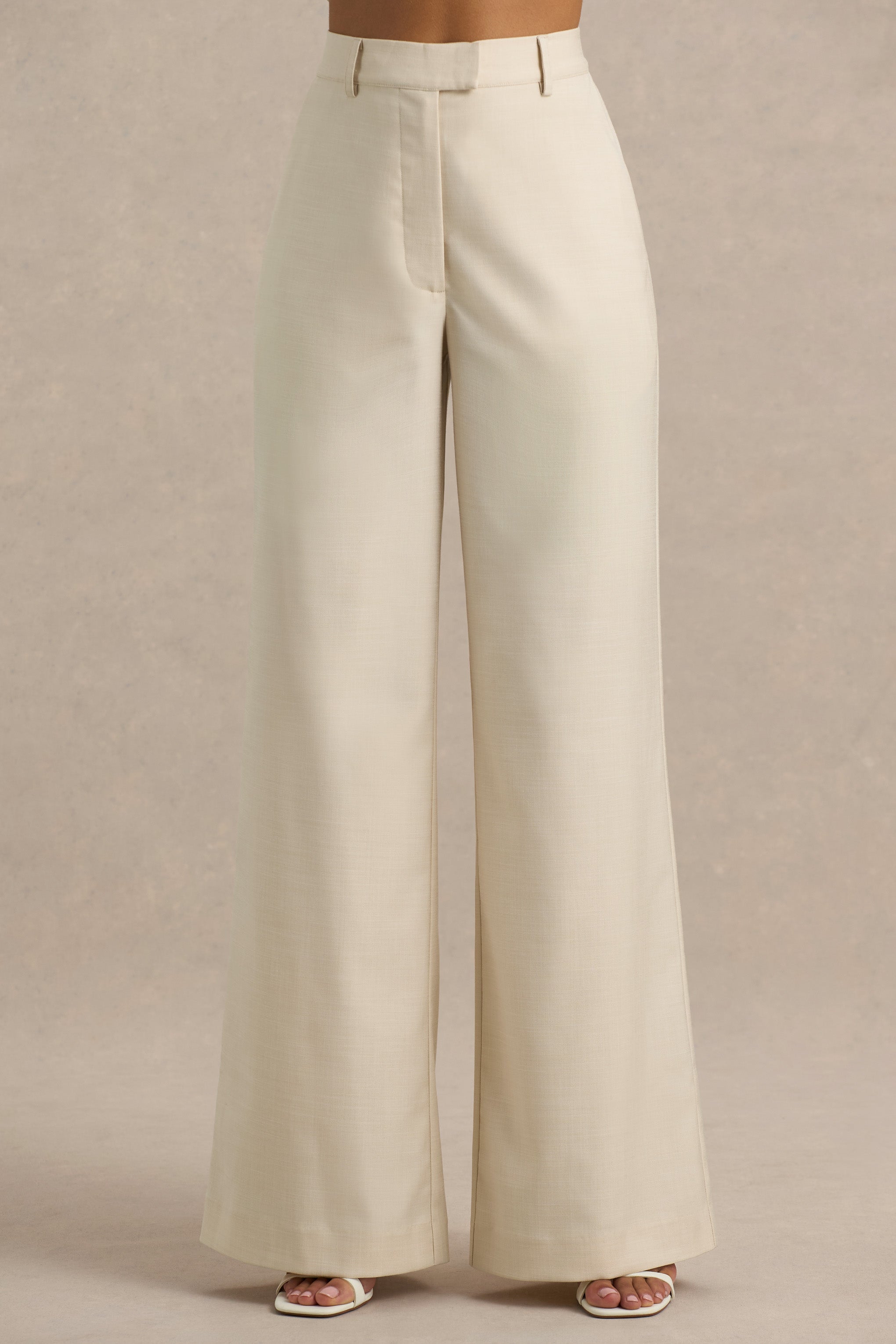 Nude Wide-Leg Trousers