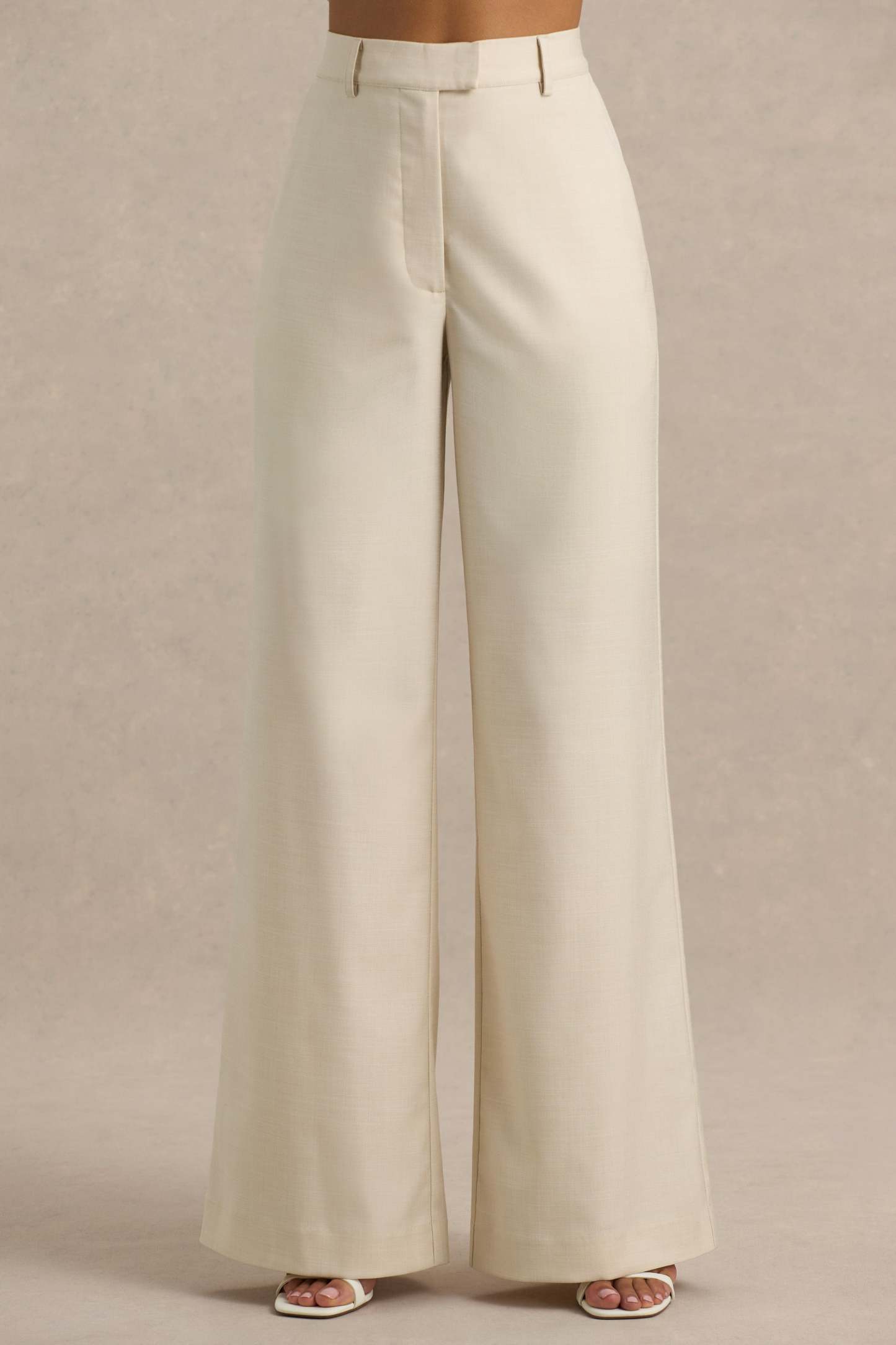Nude Wide-Leg Trousers