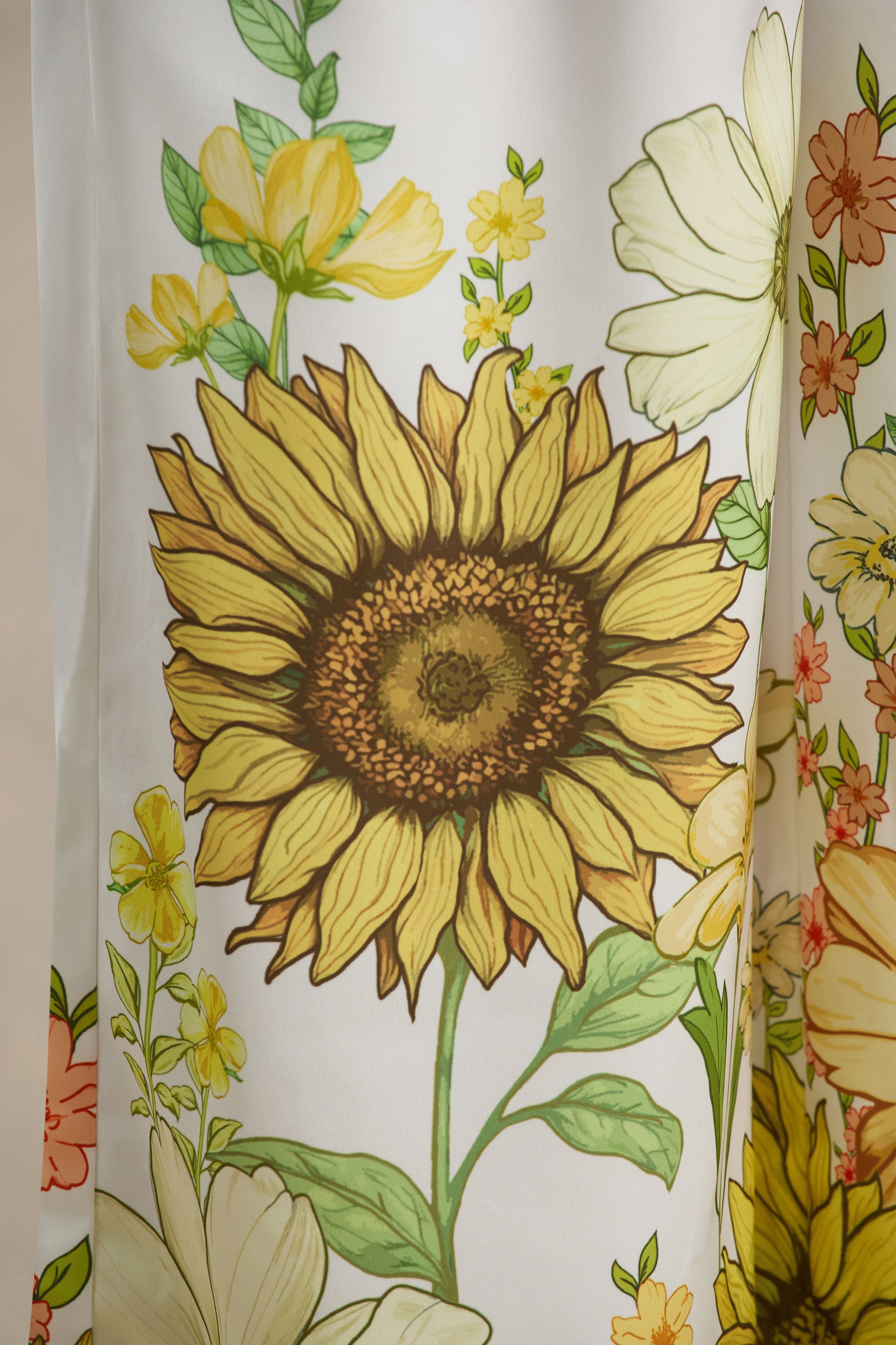 Louise | Sunflower Print Wide-Leg Trousers