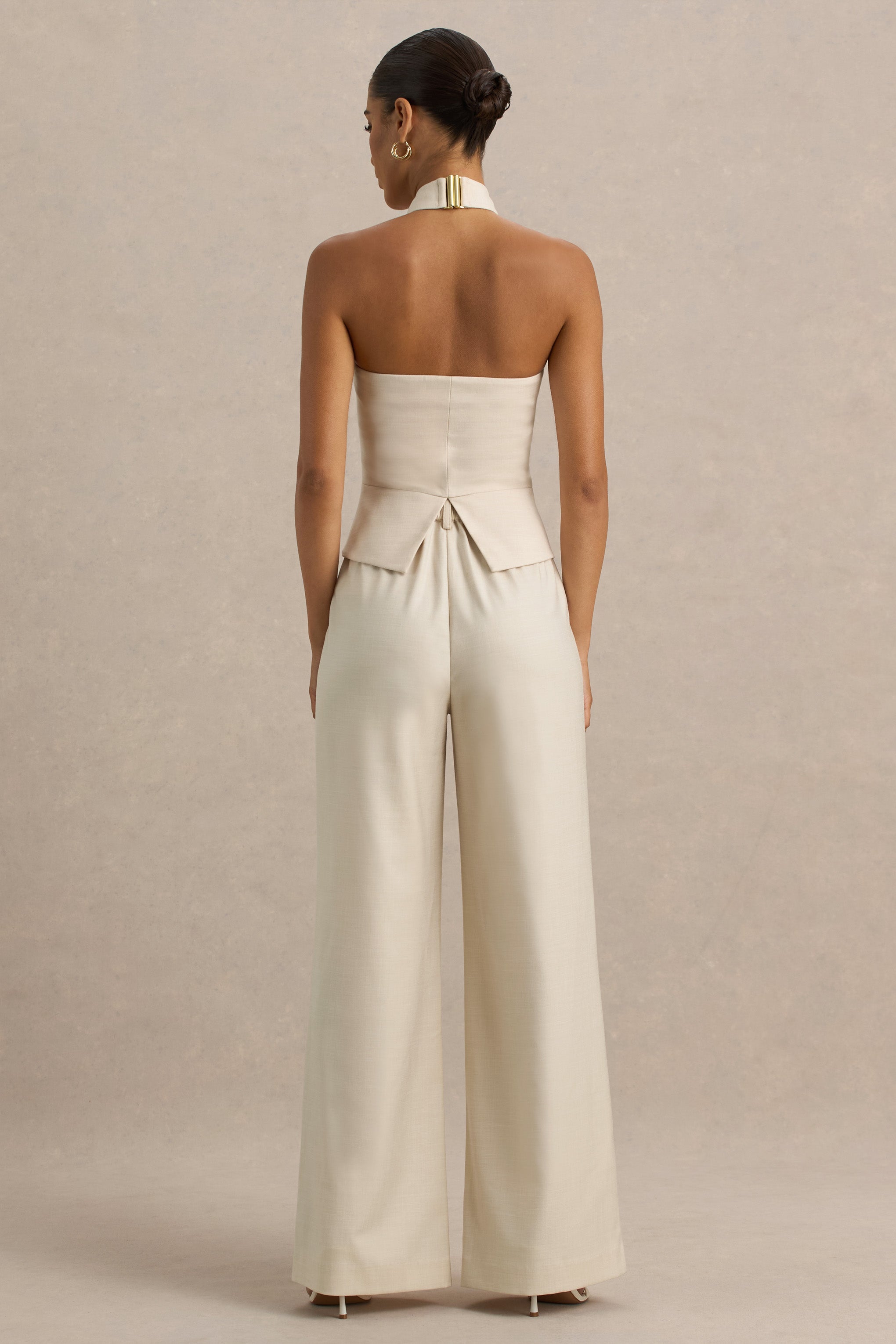 Nude Wide-Leg Trousers