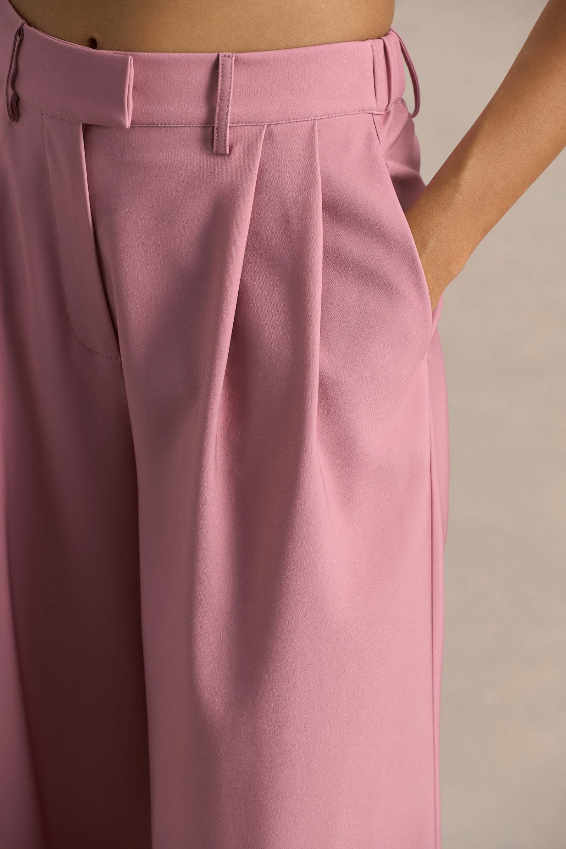 Cherry Ombre Satin Wide-Leg Trousers