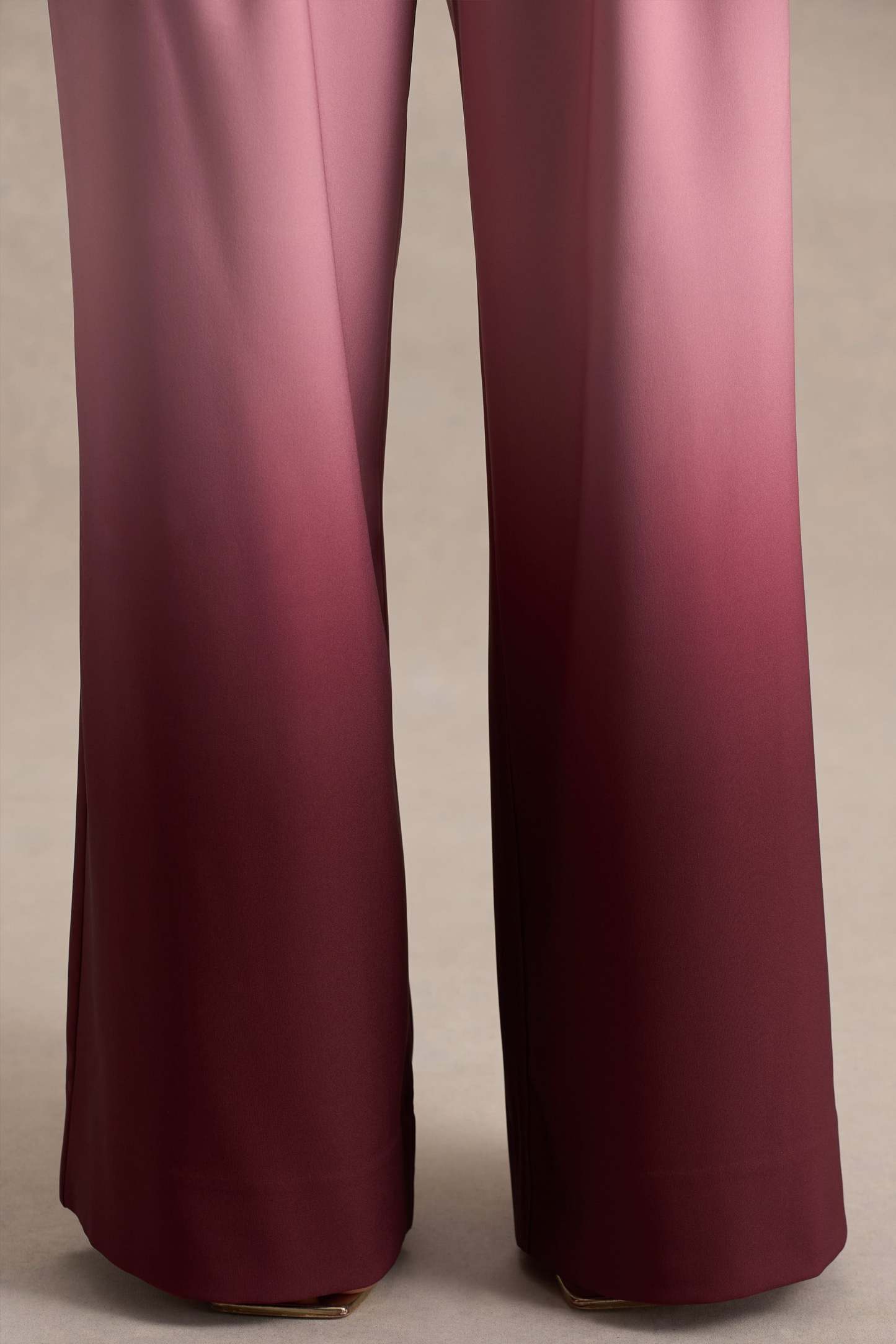 Cherry Ombre Satin Wide-Leg Trousers