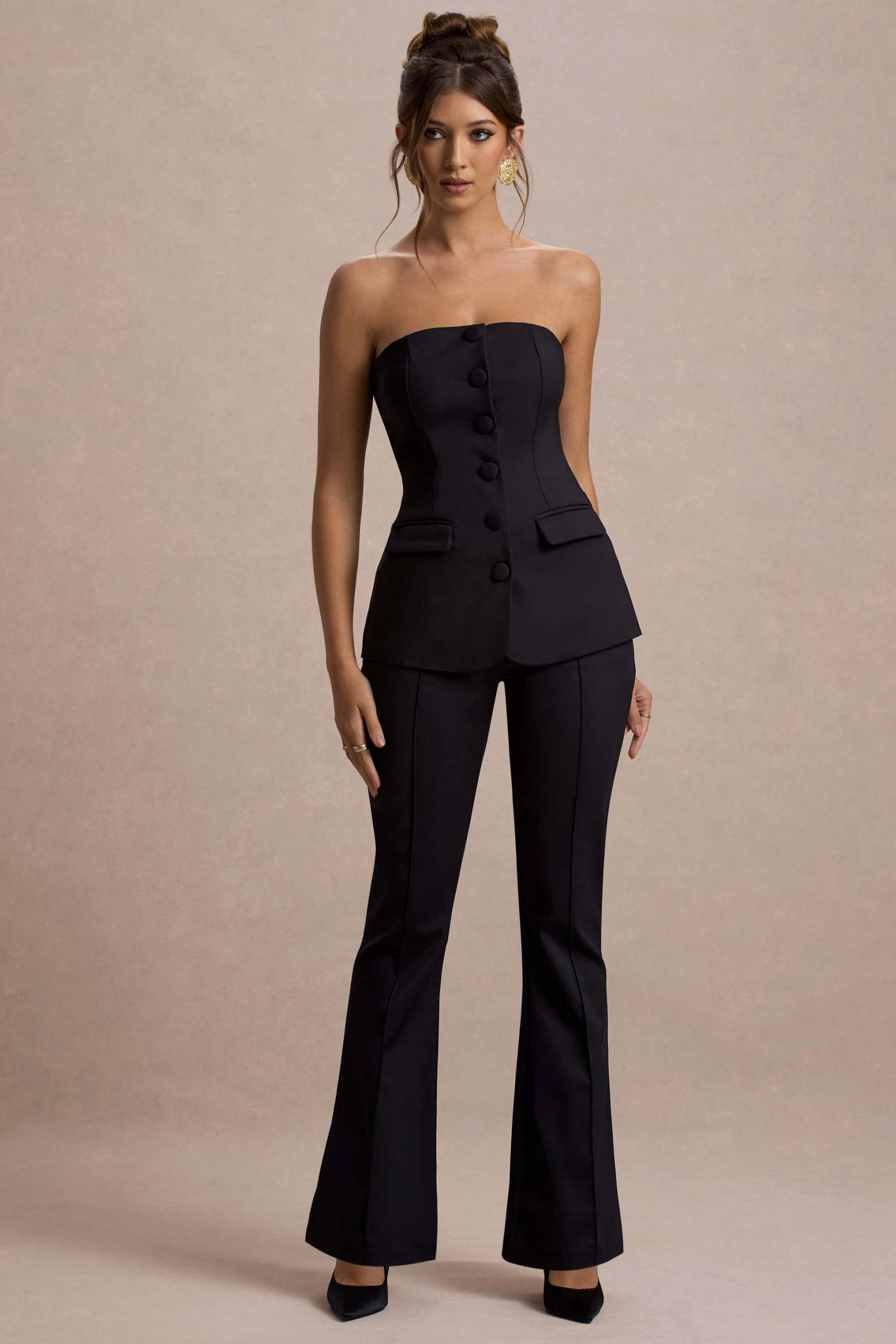Black High Waist Wide Leg Trousers