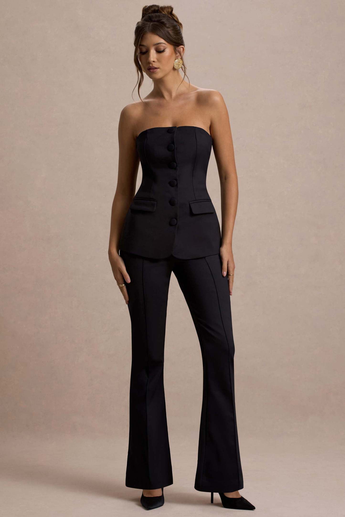 Black High Waist Wide Leg Trousers