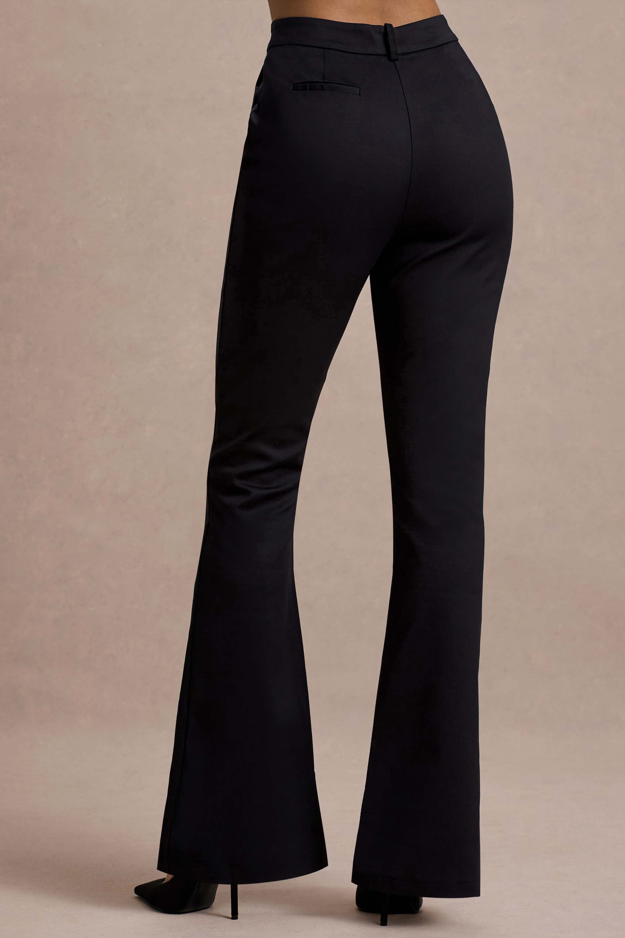 Black High Waist Wide Leg Trousers