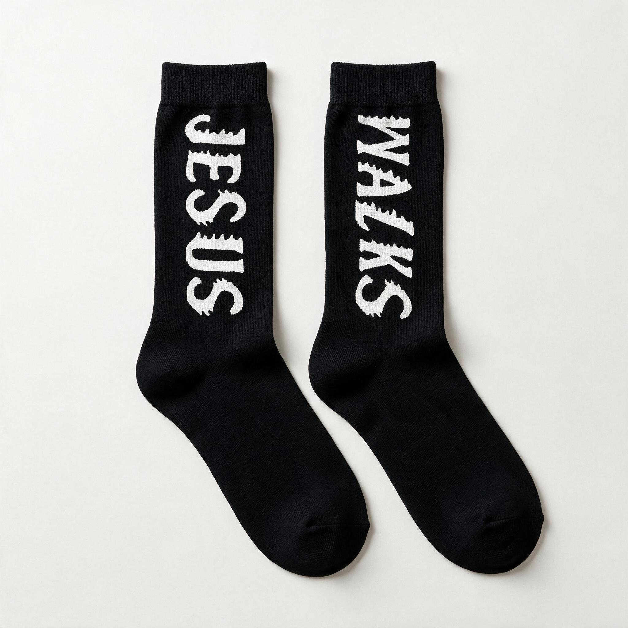 Jesus Walks Unisex Cotton Socks