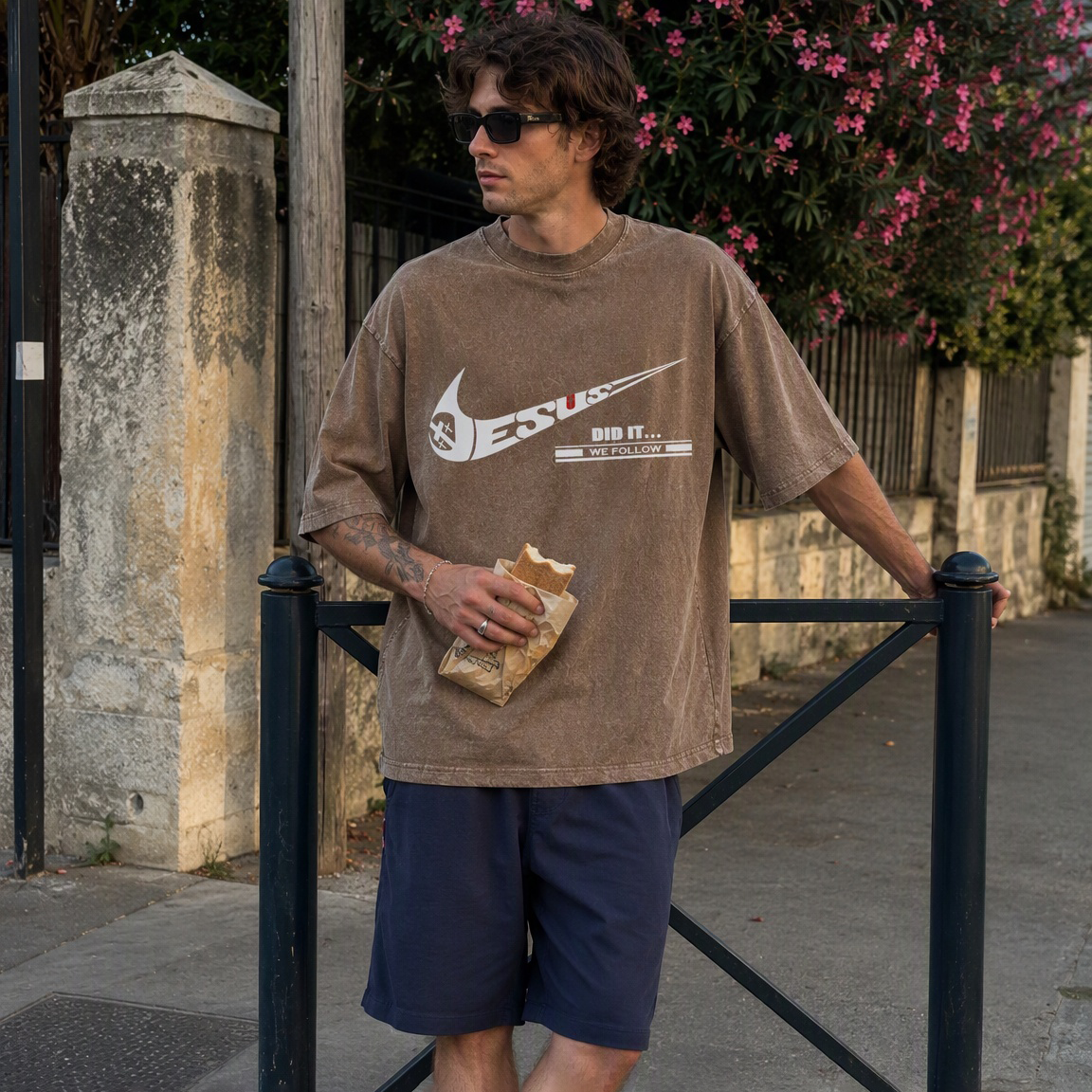 Jesus Did It Washed T-Shirt