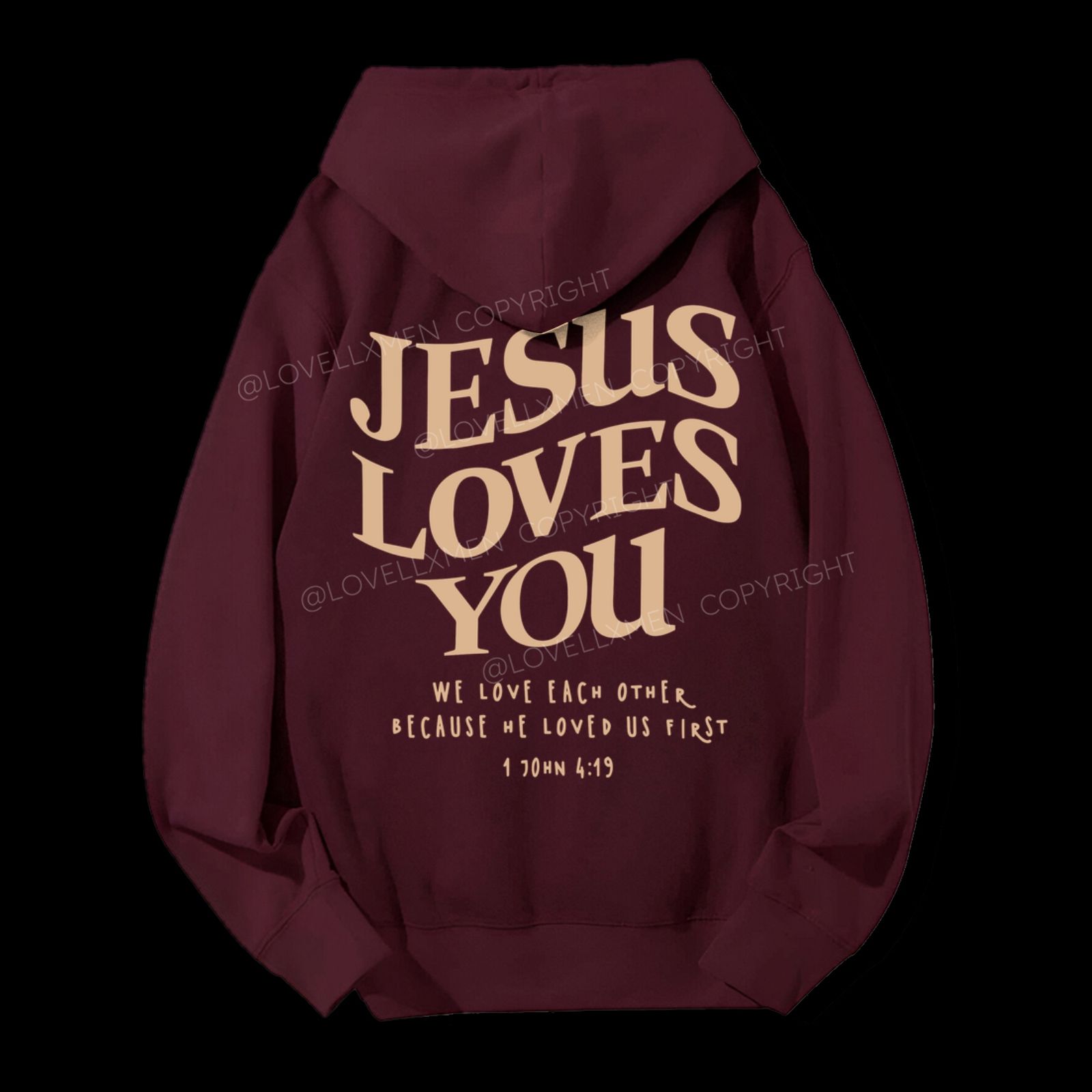 Jesus Loves You Unisex Drawstring Hoodie