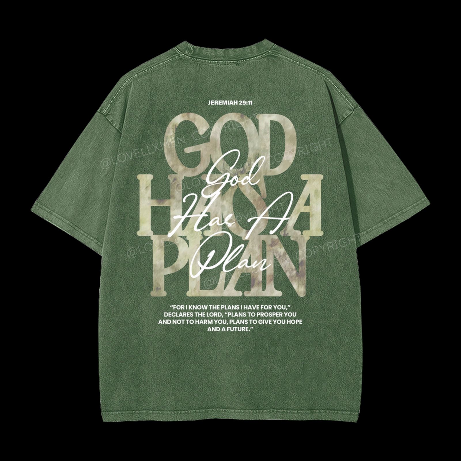 God Has A Plan Washed T-Shirt – LovellxMen