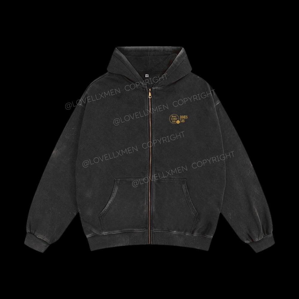 Washed Zip-Up Hoodie – LovellxMen