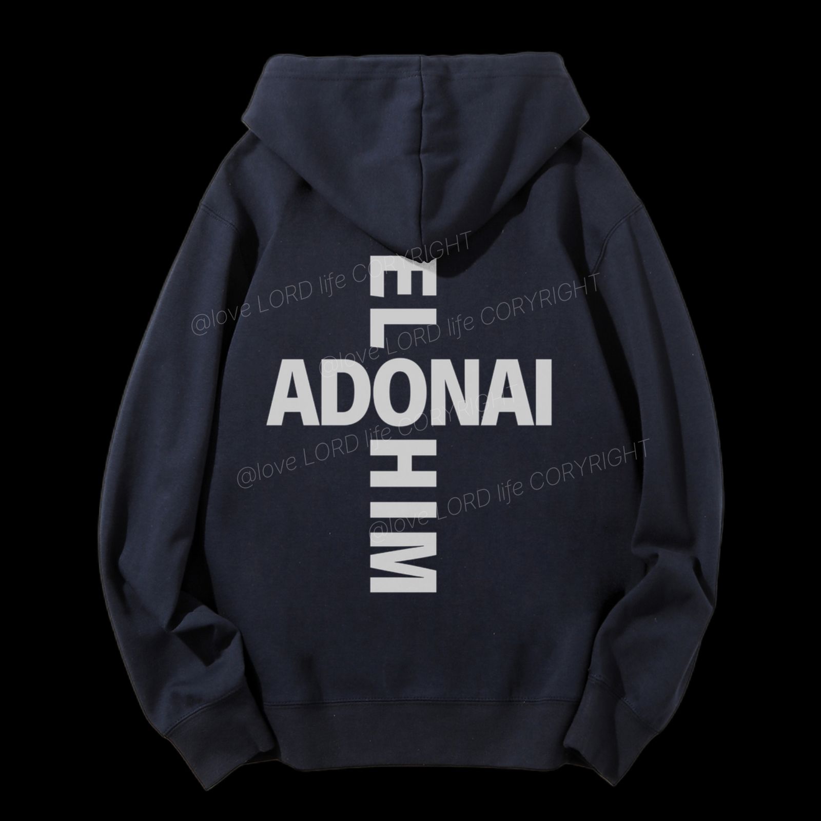 Elohim Adonai Drawstring Hoodie