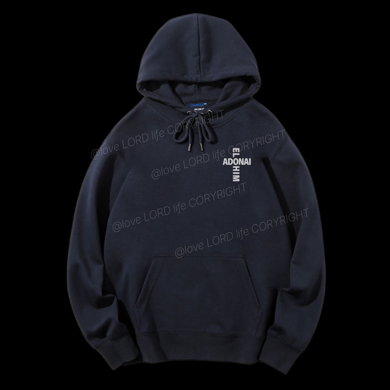 Elohim Adonai Drawstring Hoodie