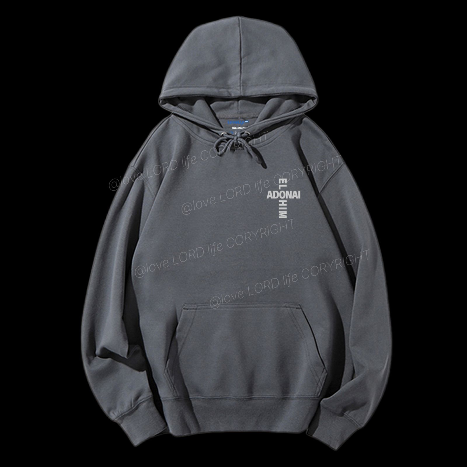Elohim Adonai Drawstring Hoodie