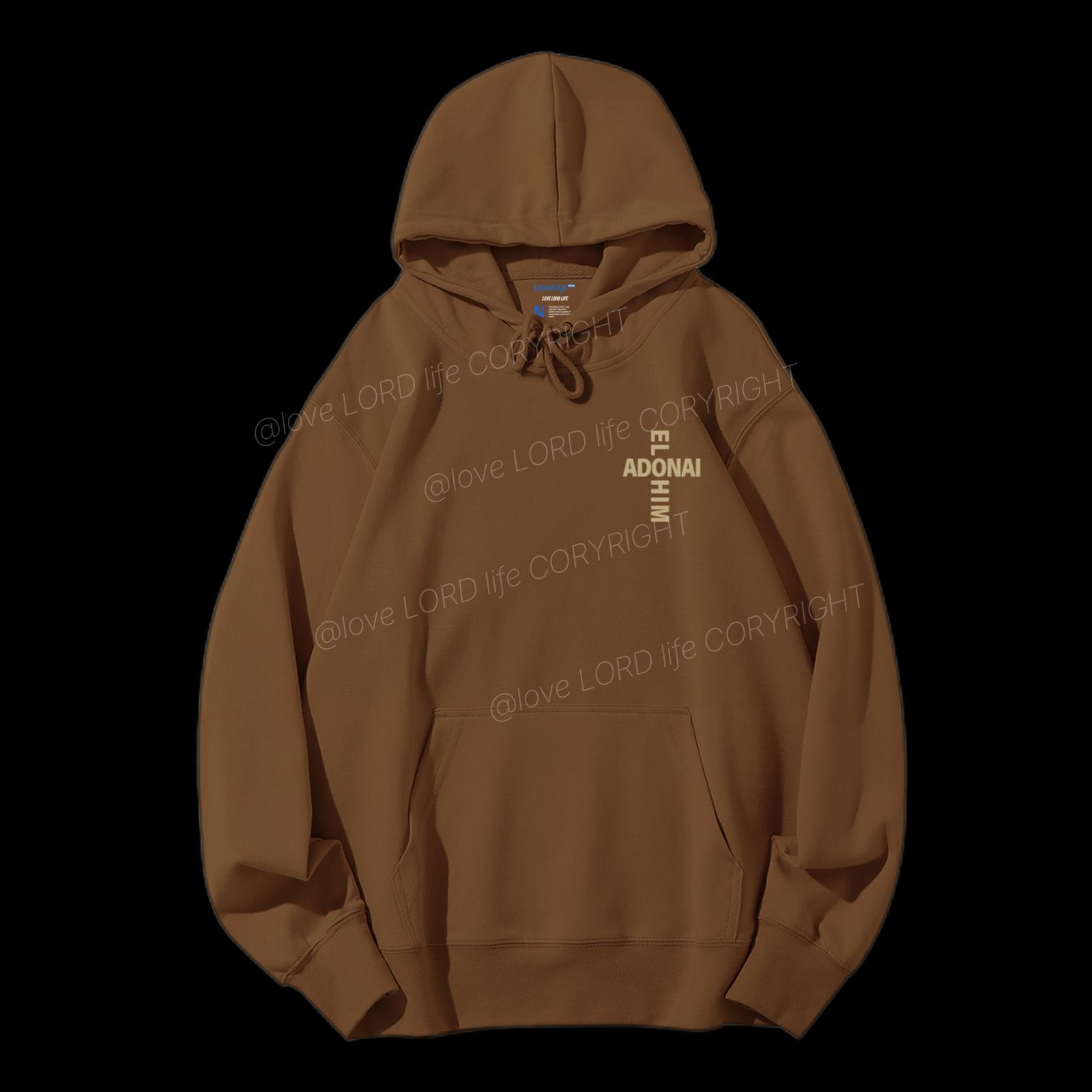 Elohim Adonai Drawstring Hoodie